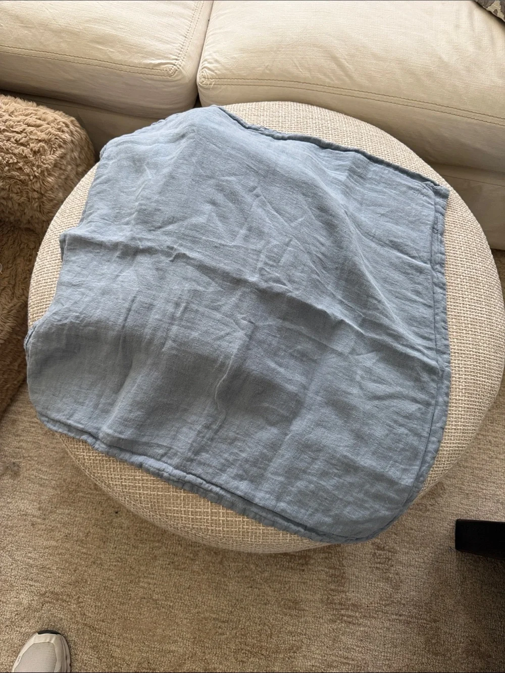 Pottery barn teen LoveShackFancy Blue Floral twin top sheet, sham, + euro